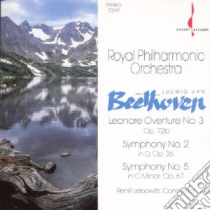 Ludwig Van Beethoven - Leonore Overture No. 3, Symphony No. 2, Symphony No. 5 cd musicale di Beethoven ludwig van