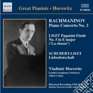 Vladimir Horowitz: Plays Rachmaninov, Liszt, Schubert cd musicale di Sergei Rachmaninov