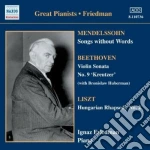 Ignaz Friedman: Plays Mendessohn, Beethoven, Liszt cd