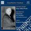 Ignaz Friedman: Plays Mendessohn, Beethoven, Liszt cd