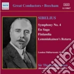 Jean Sibelius - Symphony No.4, En Saga, Finlandia, Lemminkainen's Return, Scenes Historiques cd