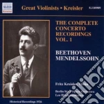 Fritz Kreisler: The Complete Concerto Recordings Vol.1 - Beethoven, Mendelssohn cd