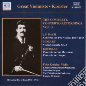Fritz Kreisler - The Complete Concerto Recordings Vol.3 cd musicale