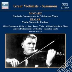 Albert Sammons - Plays Mozart, Elgar cd musicale di Wolfgang Amadeus Mozart