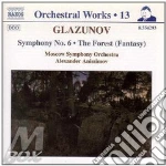 Alexander Glazunov - Opere X Orchestra Vol.13: Symphony No.6 Op.58, The Forest Op.19 cd