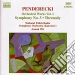 Krzysztof Penderecki - Orchestral Works Vol.1, Symphony No.3, Threnody cd