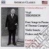 Virgil Thomson - Sonata Per Violino, Praises And Preyers, 4 Songs To Poems Of Th.campion cd