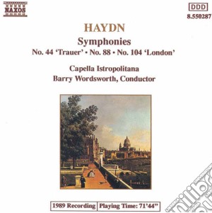 Joseph Haydn - Symphonies 44, 88 & 104 cd musicale di Haydn / Wordsworth