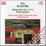 Bela Bartok - Quintetto, Rapsodie N.1 E N.2, Andante cd