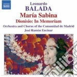 Leonardo Balada - Maria Sabina, Dionisio - In Memoriam cd
