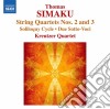 Simaku Thomas - Quartetto Per Archi N.1, N.2, Soliloquyi-III, Due Sotto (voci Per Violino Solo) cd