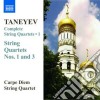Sergei Taneyev - Quartetto Per Archi (integrale) , Vol.1: N.1 Op.4, N.3 Op.7 cd