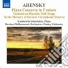 Anton Arensky - Piano Concerto, Fantasia On Russian Folk Songs cd