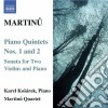 Bohuslav Martinu - Quintetto Con Pianoforte N.1 H 229, N.2 H 298, Sonata Per 2 Violini E Pf. H 216 cd