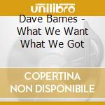 Dave Barnes - What We Want What We Got cd musicale di Dave Barnes