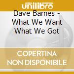 Dave Barnes - What We Want What We Got cd