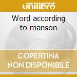 Word according to manson cd musicale di Marilyn Manson