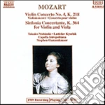 Wolfgang Amadeus Mozart - Concerto X Vl E Orchestra N.4 K 218, Sinfonia Concertante X Vl, Vla E Orchestra cd