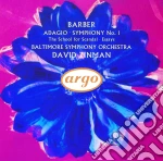 David Zinman - Barber: Adagio Symphony No.1 Etc. cd
