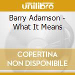 Barry Adamson - What It Means cd musicale di Barry Adamson