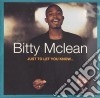 Bitty Mclean - Just To Let You Know cd