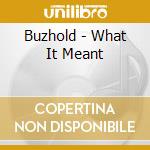 Buzhold - What It Meant cd