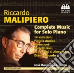 Riccardo Malipiero - Complete Music For Solo Piano cd