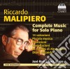 Riccardo Malipiero - Complete Music For Solo Piano cd