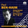 Paul Ben-Haim - Quartetto Per Archi N.1 Op.21, Quintetto In Re Minore cd