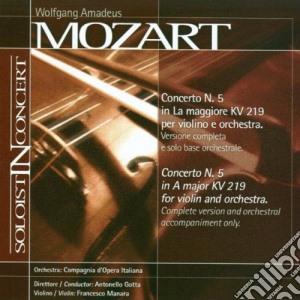 Wolfgang Amadeus Mozart - Concerto N.5 Per Violino E Orchestra Kv 219 - Base Orchestrale cd musicale di AA.VV.