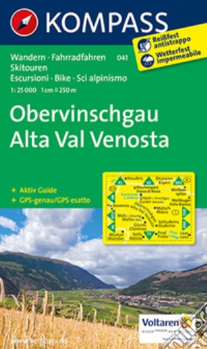 Carta escursionistica n. 041. Alta val Venosta 1:25.000. Adatto a GPS. Digital map. DVD-ROM cd musicale