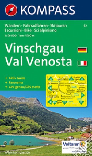 Carta escursionistica n. 52. Val Venosta 1:50.000. Adatto a GPS. Digital map. DVD-ROM cd musicale