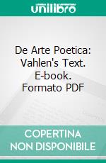 De Arte Poetica: Vahlen's Text. E-book. Formato PDF ebook