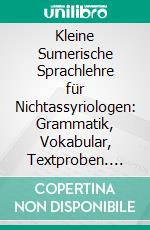Kleine Sumerische Sprachlehre für Nichtassyriologen: Grammatik, Vokabular, Textproben. E-book. Formato PDF ebook