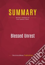 Summary: Blessed UnrestReview and Analysis of Paul Hawken&apos;s Book. E-book. Formato EPUB ebook