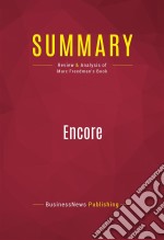 Summary: EncoreReview and Analysis of Marc Freedman&apos;s Book. E-book. Formato EPUB ebook