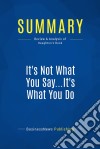 Summary: It&apos;s Not What You Say...It&apos;s What You DoReview and Analysis of Haughton&apos;s Book. E-book. Formato EPUB ebook