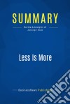 Summary: Less Is MoreReview and Analysis of Jennings&apos; Book. E-book. Formato EPUB ebook