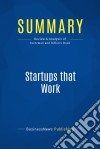 Summary: Startups that WorkReview and Analysis of Kurtzman and Rifkin&apos;s Book. E-book. Formato EPUB ebook