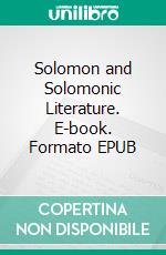 Solomon and Solomonic Literature. E-book. Formato EPUB ebook