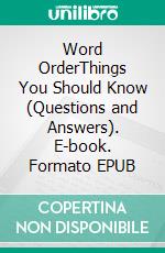Word OrderThings You Should Know (Questions and Answers). E-book. Formato EPUB ebook