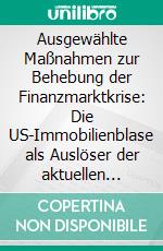 Ausgewählte Maßnahmen zur Behebung der Finanzmarktkrise: Die US-Immobilienblase als Auslöser der aktuellen Krise. E-book. Formato PDF ebook