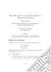 The solid angle of a cone and of a sphere as a function of its distance. E-book. Formato EPUB ebook