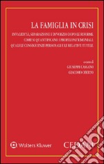 La famiglia in crisiInvalidità, separazione e divorzio dopo le riforme. Come si quantificano i profili patrimoniali. Quali le conseguenze personali e le relative tutele. E-book. Formato EPUB ebook