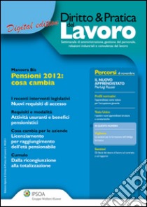 Pensioni 2012: cosa cambia. E-book. Formato PDF ebook di Temistocle Bussino