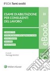 Esame di abilitazione per consulenti del lavoro. E-book. Formato PDF ebook