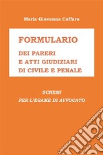 Formulario dei Pareri e Atti giudiziari di Civile e PenaleSchemi per l'esame di Avvocato. E-book. Formato PDF ebook