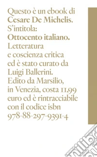 Ottocento italiano. E-book. Formato EPUB ebook