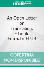 An Open Letter on Translating. E-book. Formato Mobipocket ebook di Martin Luther