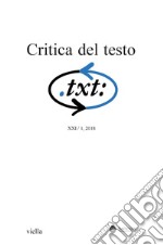 Critica del testo (2018) Vol. 21/1. E-book. Formato PDF ebook